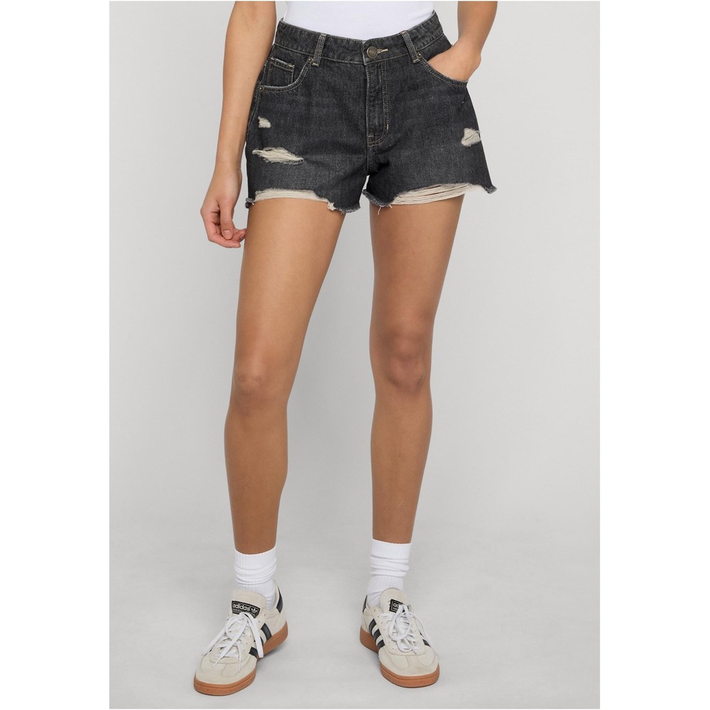 Urban Classics - Destroyed Denim Shorts - Black